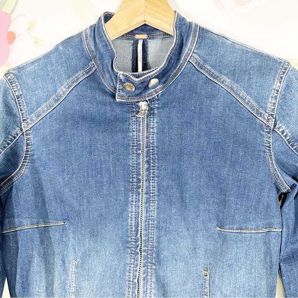 NEW Free People We The Free On The Run Moto Playsuit Denim Romper S - Picture 6 of 15